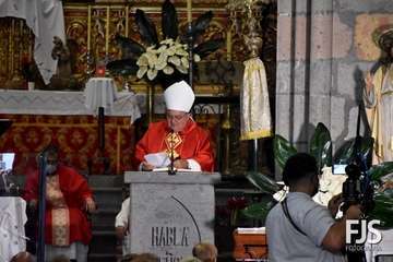 Eucaristía presidida por el obispo José Mazuelos y concierto de la Banda Municipal de Música por la festividad del Santo Cristo de Telde/Francisco Javier Santana.